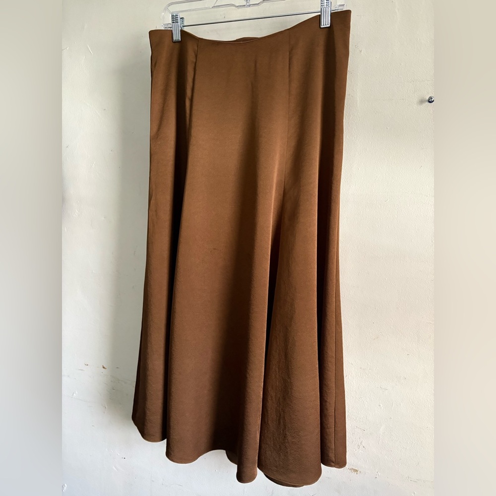 Vince Satin Slip Maxi Skirt – Mink Brown – Size 6